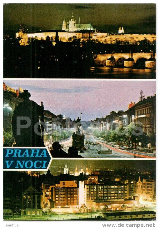Praga - Praha - Prague castle - Charles bridge - Vaclav square - hotel Intercontinental  Czechoslovakia - Czech - unused - JH Postcards