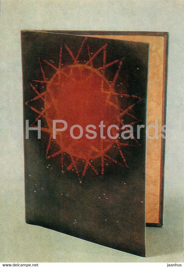 Estonian Leather Art - Cover Sun by Endel Valk-Falk - Estonian art - 1975 - Russia USSR - unused - JH Postcards
