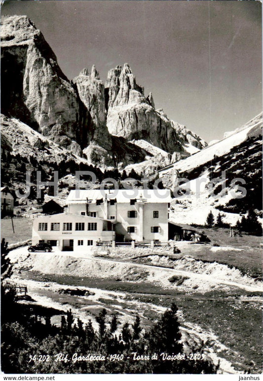 Rif Gardeccia 1940 - Torri di Vajolet 2805 - old postcard - Italy - unused - JH Postcards