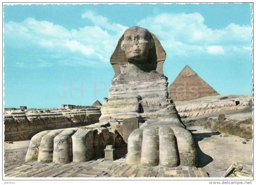 The Great Sphinx of Giza and Pyramids - 507  - El Giza - Cairo - old postcard - Egypt - unused - JH Postcards