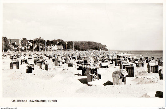 Ostseebad Travemunde - Strand - Beach - old postcard - Germany - used - JH Postcards