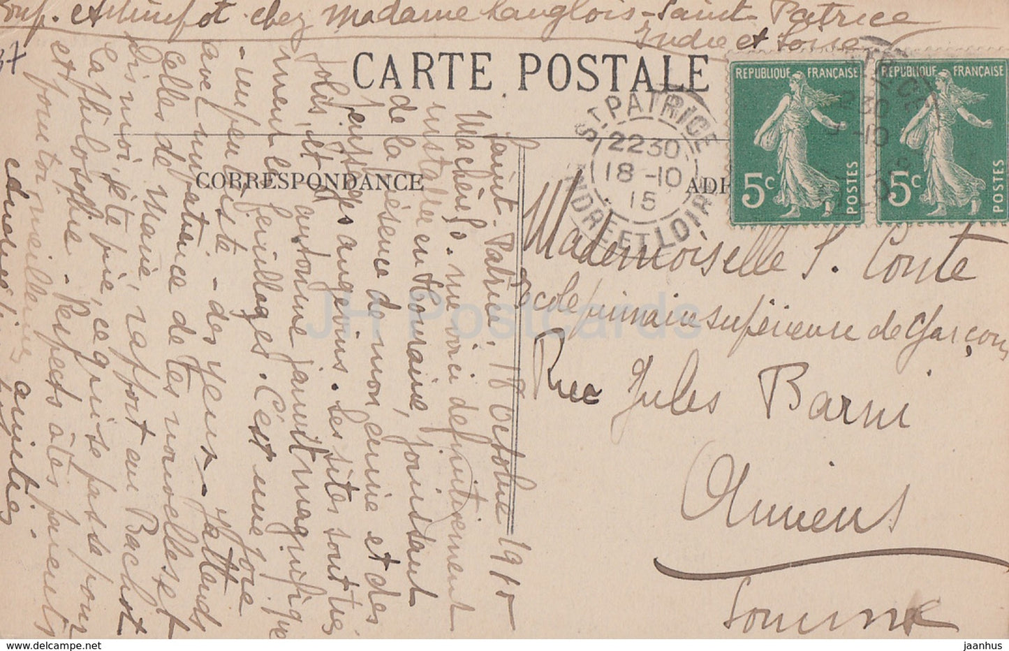 Saint Patrice - Entree du Chateau - castle - old postcard - 1915 - France - used