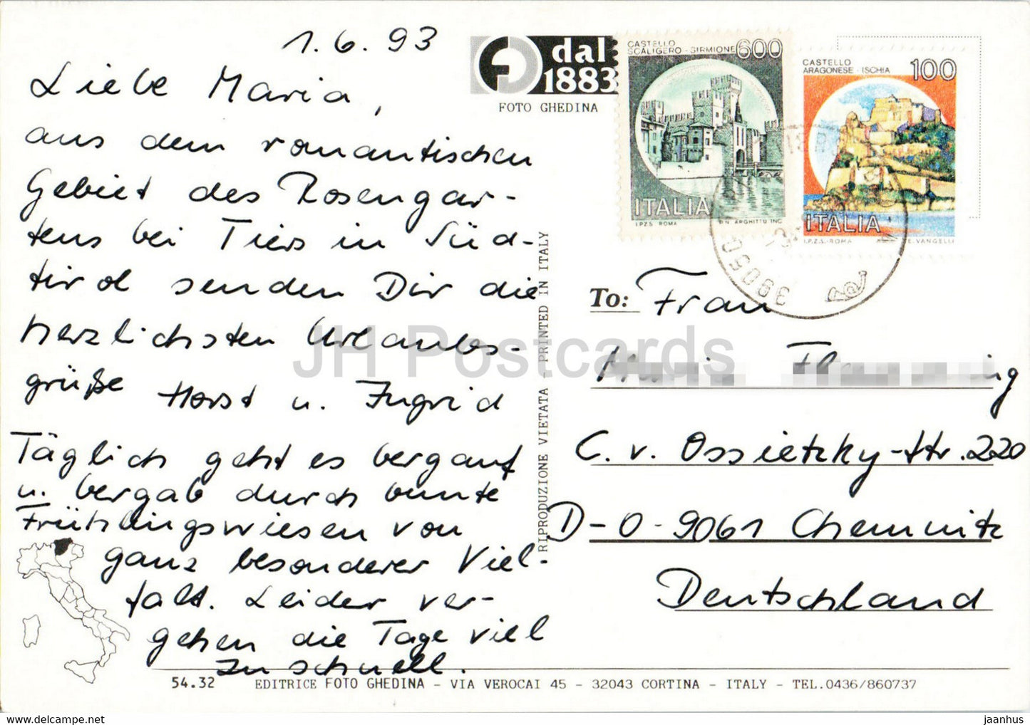 Catinaccio 2981 m Rosengarten - 1993 - Italy - used