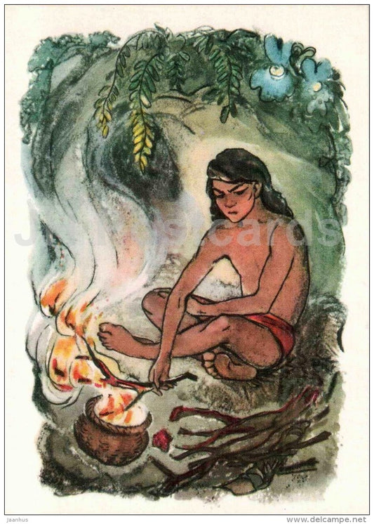 Mowgli by Rudyard Kipling - 1-  1975 - Russia USSR - unused - JH Postcards