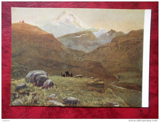 Painting by V. V. Bogatkin - Kazbek - mountains - russian art - unused - JH Postcards