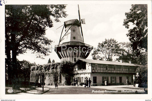 Alt Potsdam - Sanssouci - Historische Muhle - windmill - old postcard - Germany - unused - JH Postcards