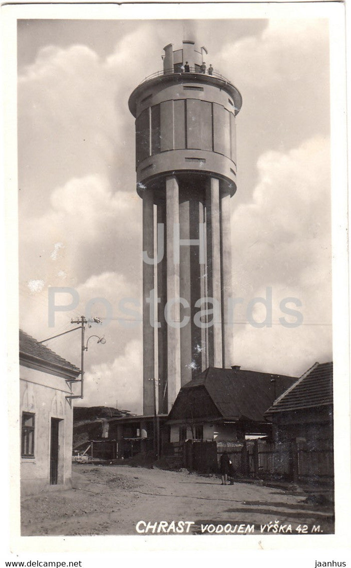 Chrast - Vodojem Vyska 42 m - water tower - old postcard - Czech Republic - unused - JH Postcards