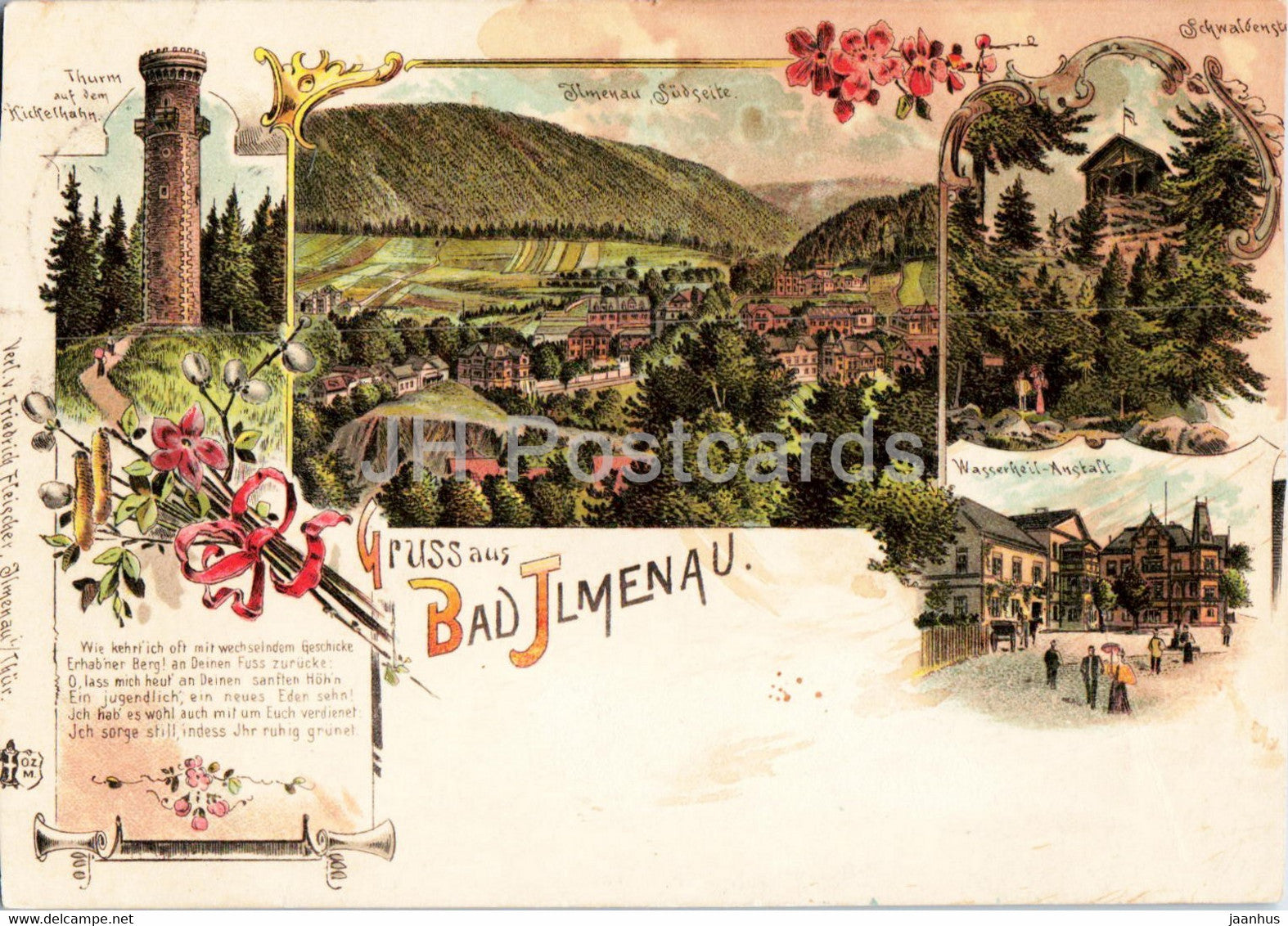Gruss aus Bad Ilmenau - old postcard - 1896 - Germany - used - JH Postcards