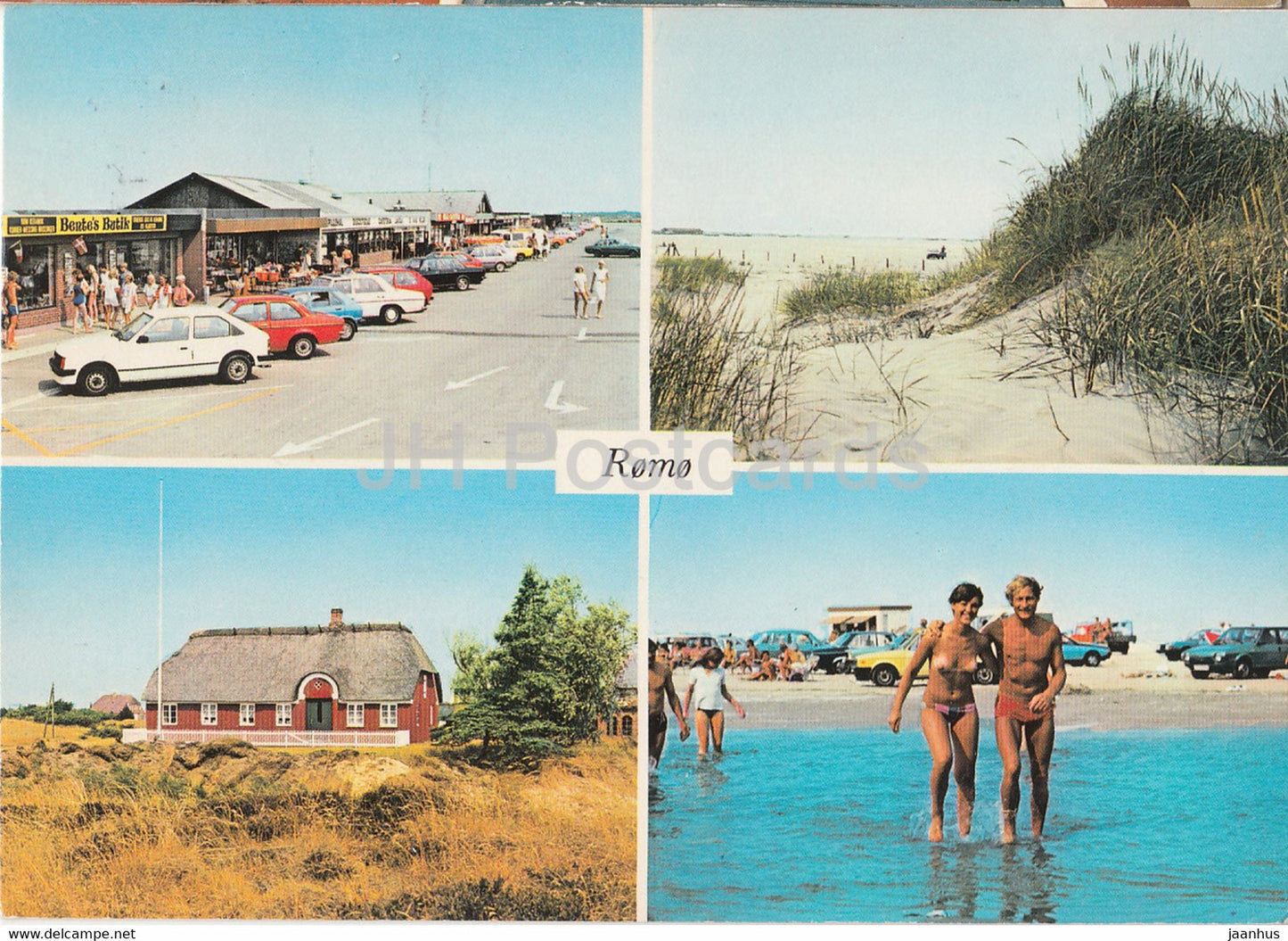Romo - beach - car - naked - nude - 1992 - Denmark - used - JH Postcards