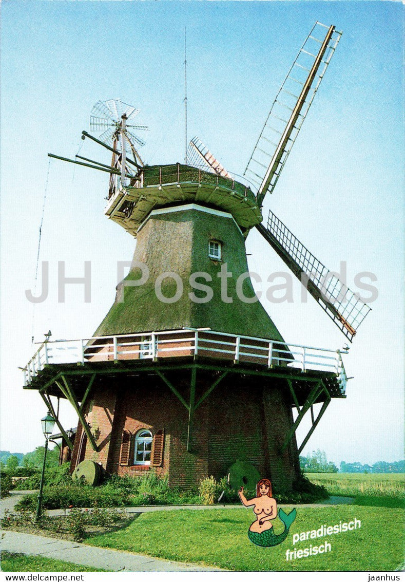 Paradiesisch Friesisch - windmill - on thin paper - Germany - unused - JH Postcards