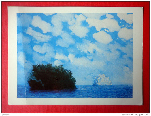 illustration by Kimmo Kaivanto - partly cloudy - Finland - circulated in Finland 1983 - JH Postcards