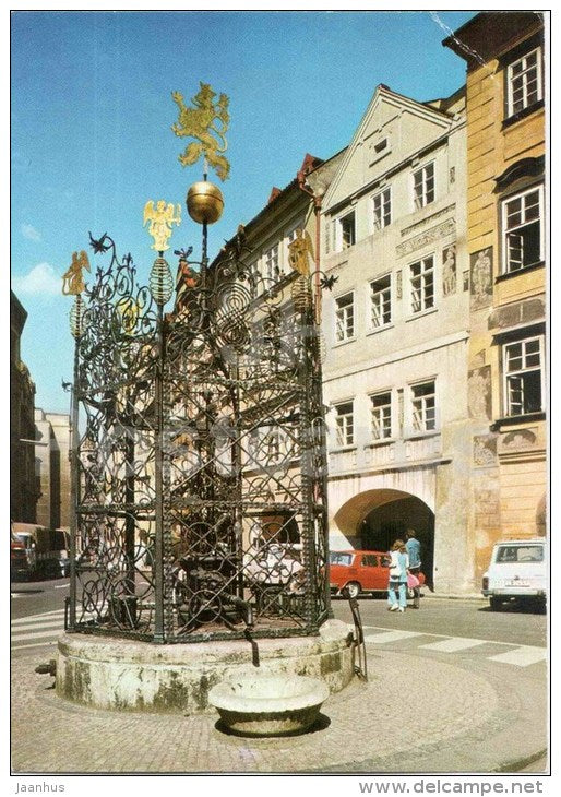 Praha - Prague - Male Namesti (Little Square) - fountain - Czechoslovakia - Czech - unused - JH Postcards