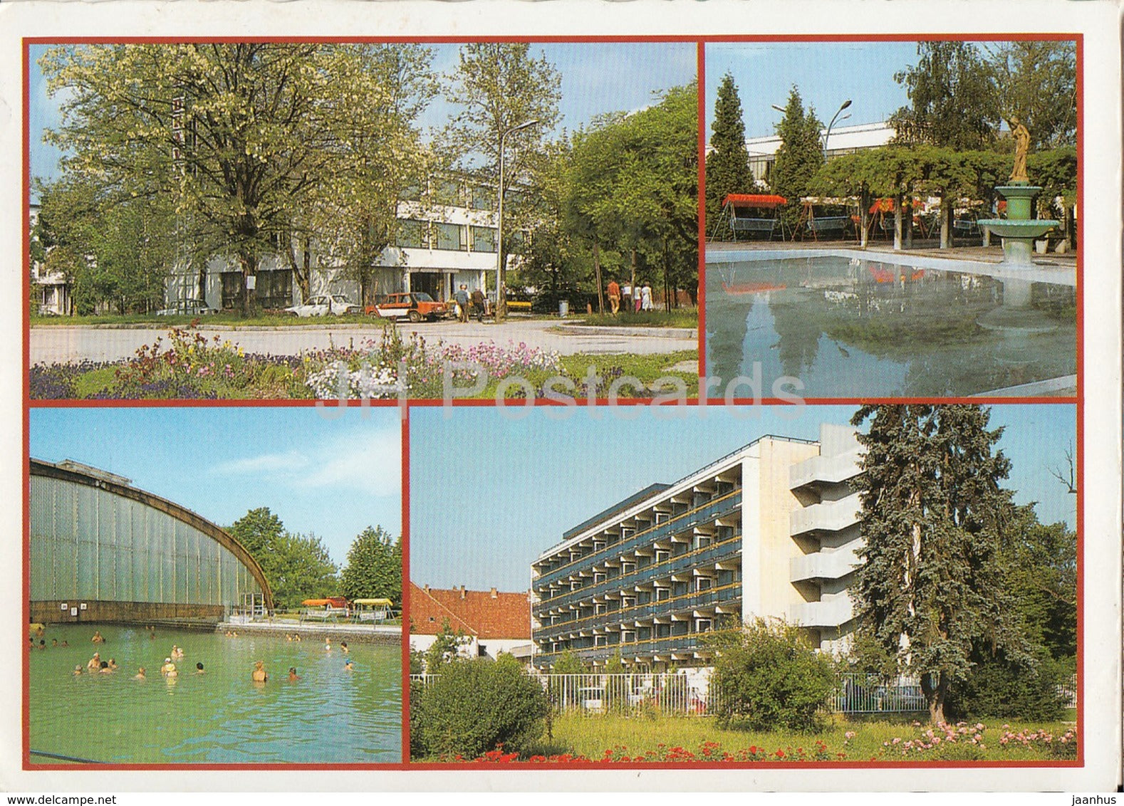 Harkanyfurdo - pool - hotel - multiview - 1987 - Hungary - used - JH Postcards