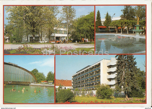 Harkanyfurdo - pool - hotel - multiview - 1987 - Hungary - used - JH Postcards