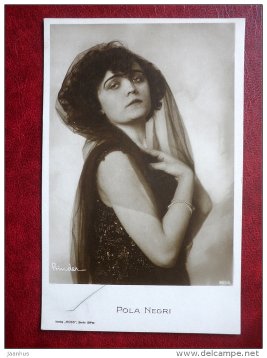 Pola Negri - movie actress - cinema - 355/2 - old postcard  - Germany - unused - JH Postcards
