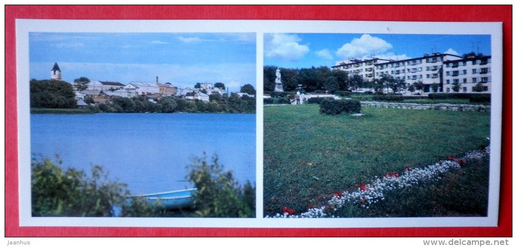 Sebezh , panoram of the city - Ostrov , Klava Nazarova Square - Pskov Land - 1983 - Russia USSR - unused - JH Postcards