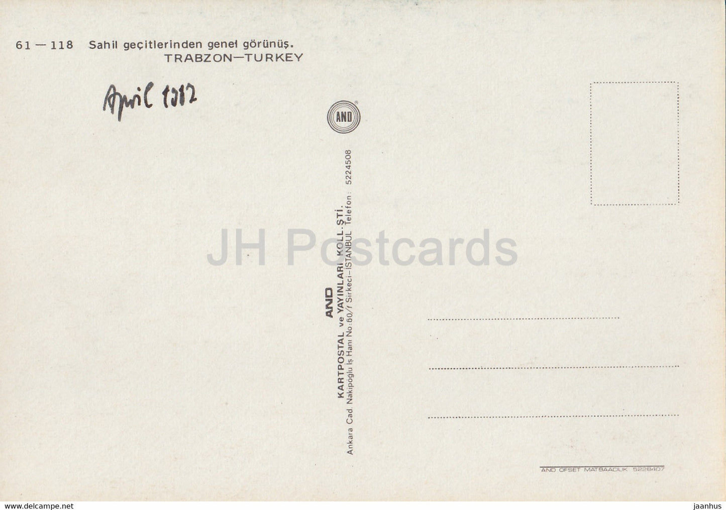 Trabzon - Vue générale depuis les passages de la plage - bus - 1987 - Turquie - occasion