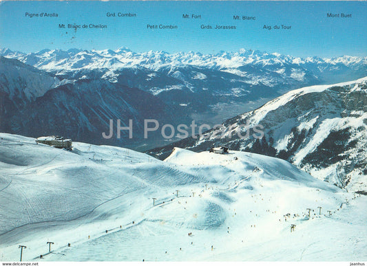 Skigebiet Torrenthorn bei Leukerbad und Albinen - hotel - restaurant Rinderhutte - 50889 - 1981 - Switzerland - used - JH Postcards