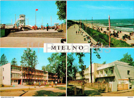Mielno - promenada - Dom wypoczynkowy FWP Sloneczna - osrodek - promenade - Holiday house - multiview - Poland - unused - JH Postcards