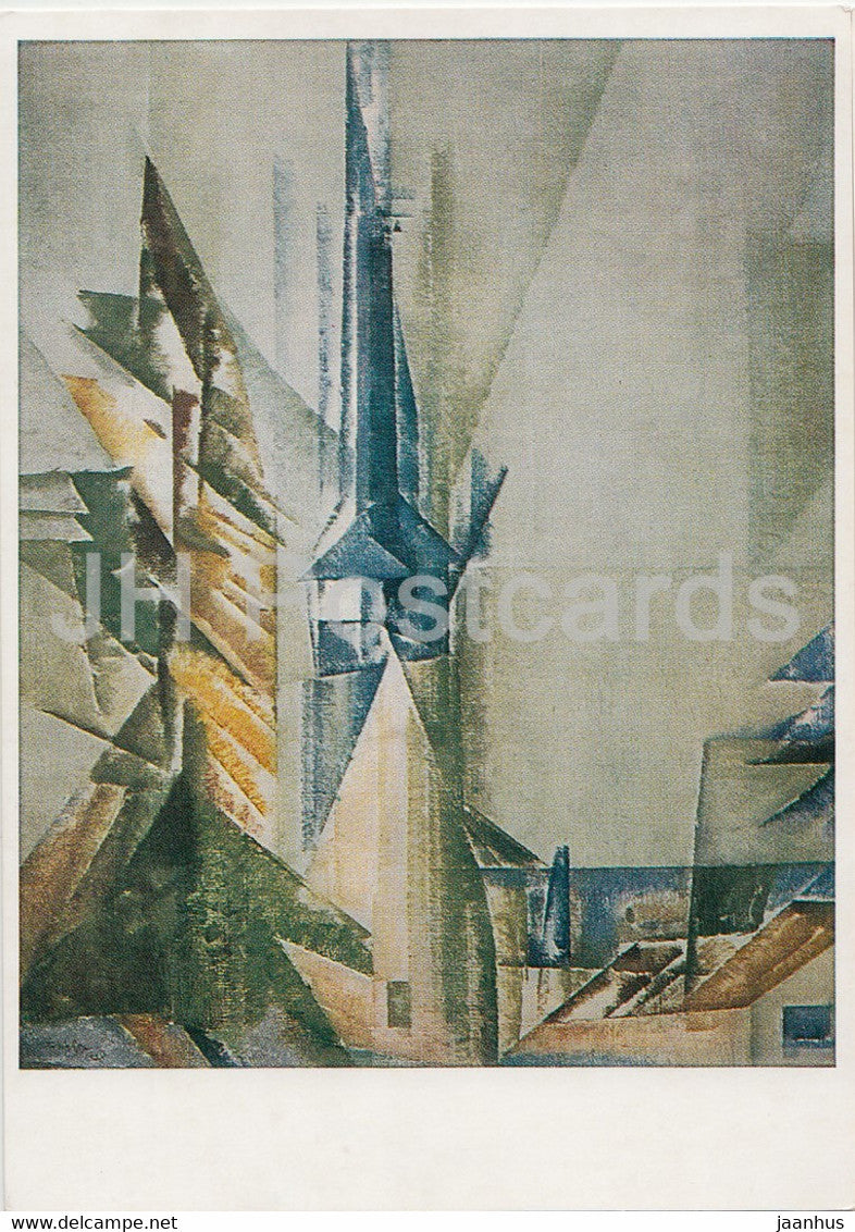 painting by Lyonel Feininger - Gelmeroda - 1266 - German art - Germany DDR - unused - JH Postcards
