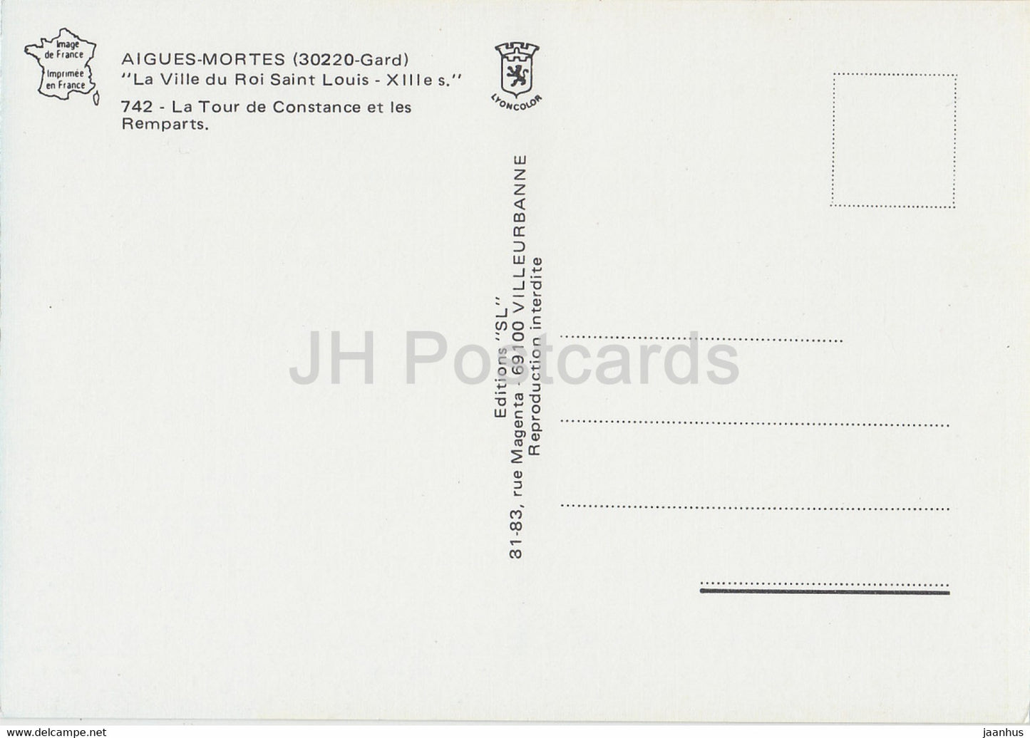 Aigues Mortes - La Ville du Roi Saint Louis XIII - La Tour de Constance et les Remparts - 30220 - France - unused