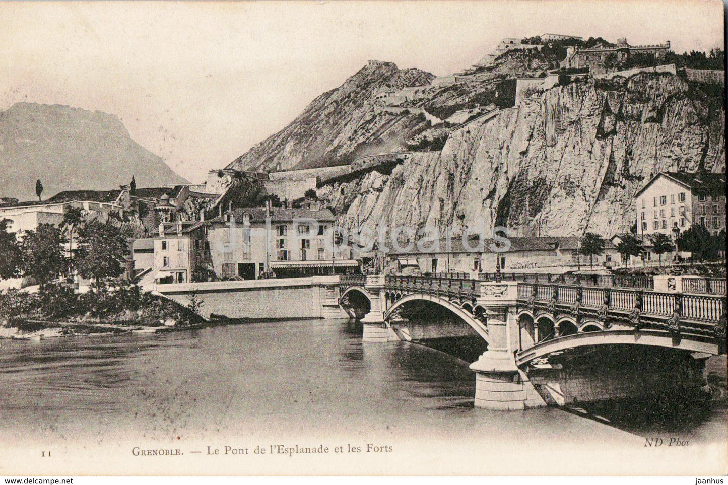 Grenoble - Le Pont de l'Esplanade et les Forts - bridge - 11 - old postcard - France - unused - JH Postcards
