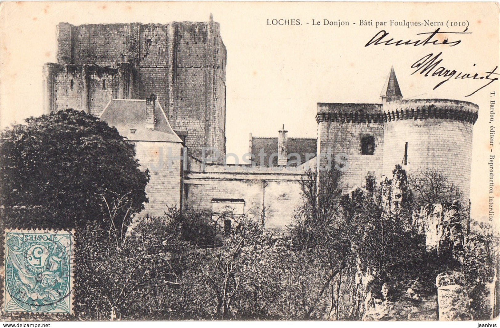 Loches - Le Donjon - Bati par Foulques Nerra -  30 - old postcard - France - used