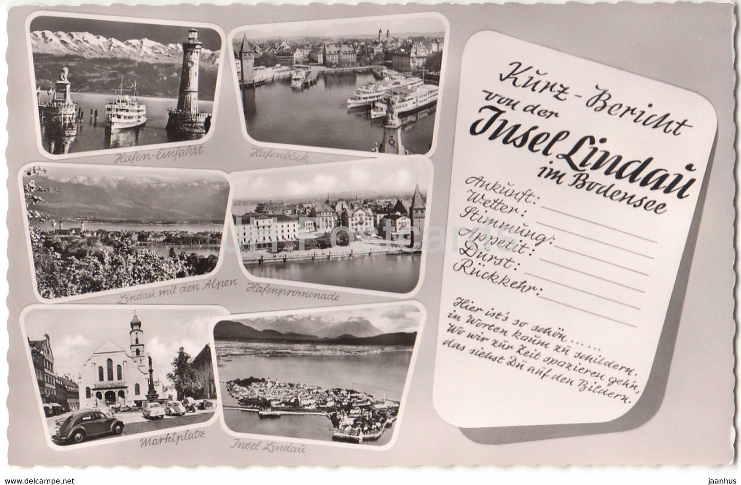 Insel Lindau im Bodensee - Hafen - Alpen - Hafenpromenade - Marktplatz - Germany - unused - JH Postcards