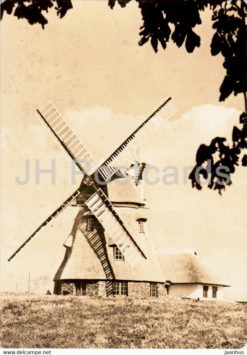 VEG Tierzucht - Gross Stieten - Gaststatte Mecklenburger Muhle - windmill - old postcard - 1972 - Germany DDR - used - JH Postcards