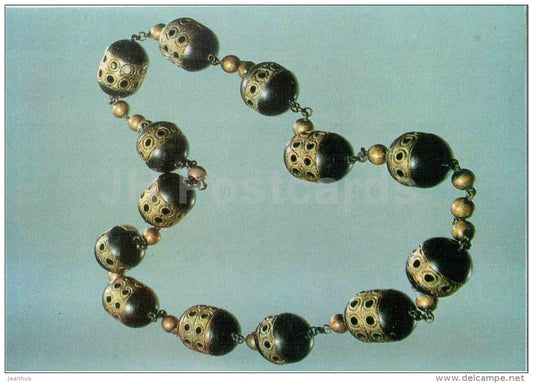 Necklace by H. Pihelga - etching - estonian jewelery art - 1975 - Estonia USSR - unused - JH Postcards