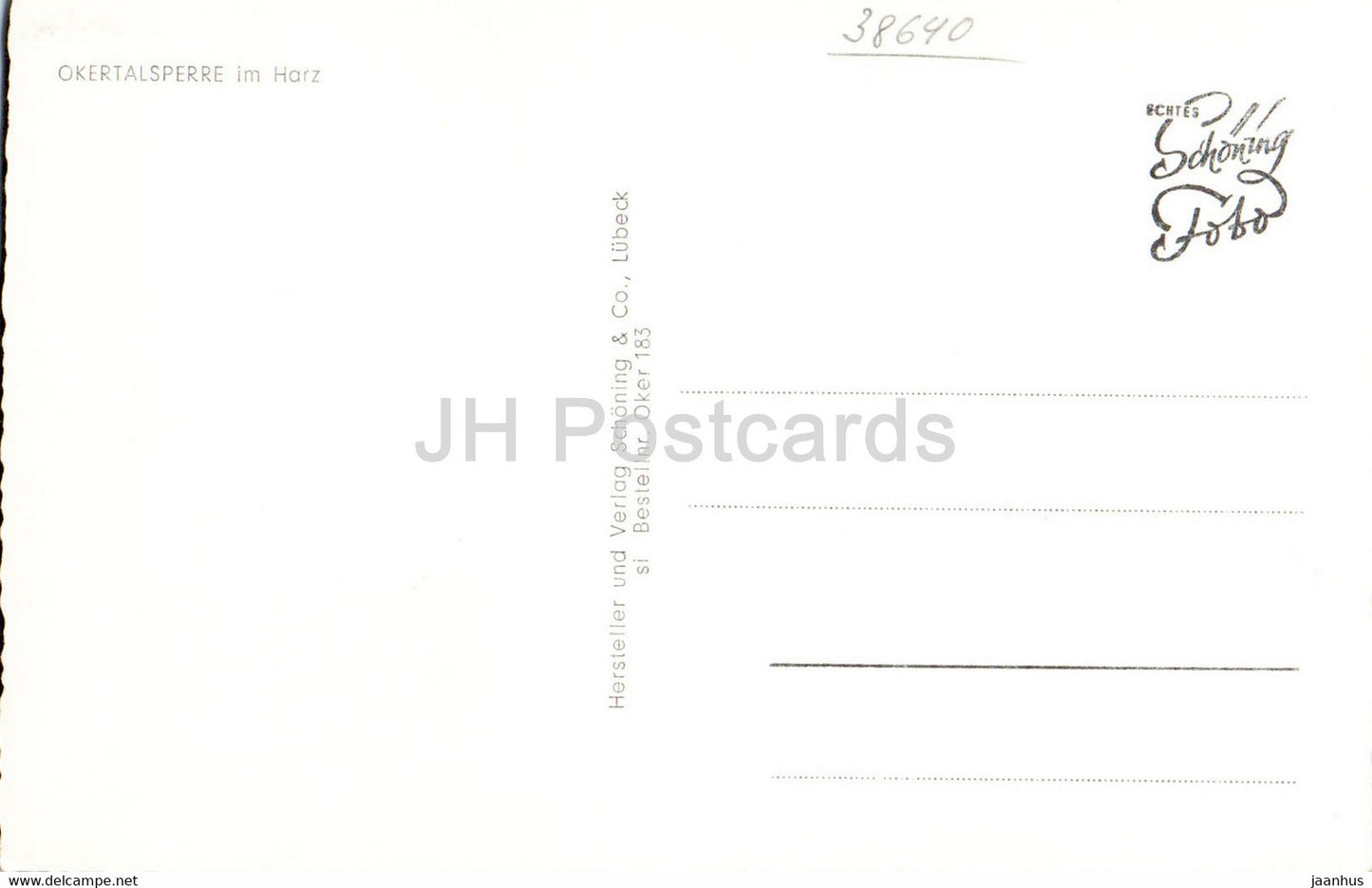 Okertalsperre im Harz - old postcard - Germany - unused