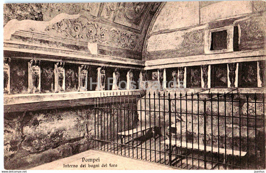 Pompei - Interno dei bagni del foro - Interior of the forum baths ancient world - 14706 - old postcard - Italy - unused - JH Postcards