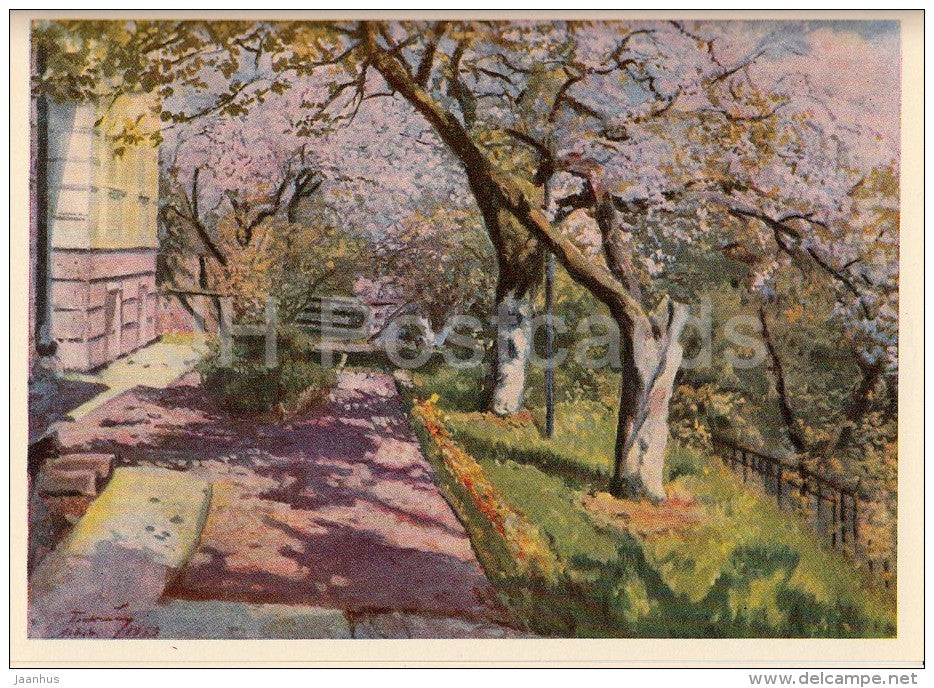 painting by J. Bokshay - Ivan Franko´s Apple Trees , 1953 - Ukrainian art - Ukraine USSR - 1964 - unused - JH Postcards