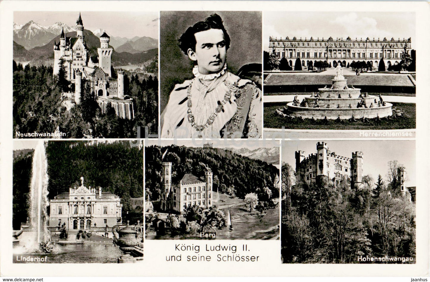 Konig Ludwig II und seine Schlosser - Neuschwanstein - Linderhof - Hochenschwangau - castle - 1964 - Germany - used - JH Postcards