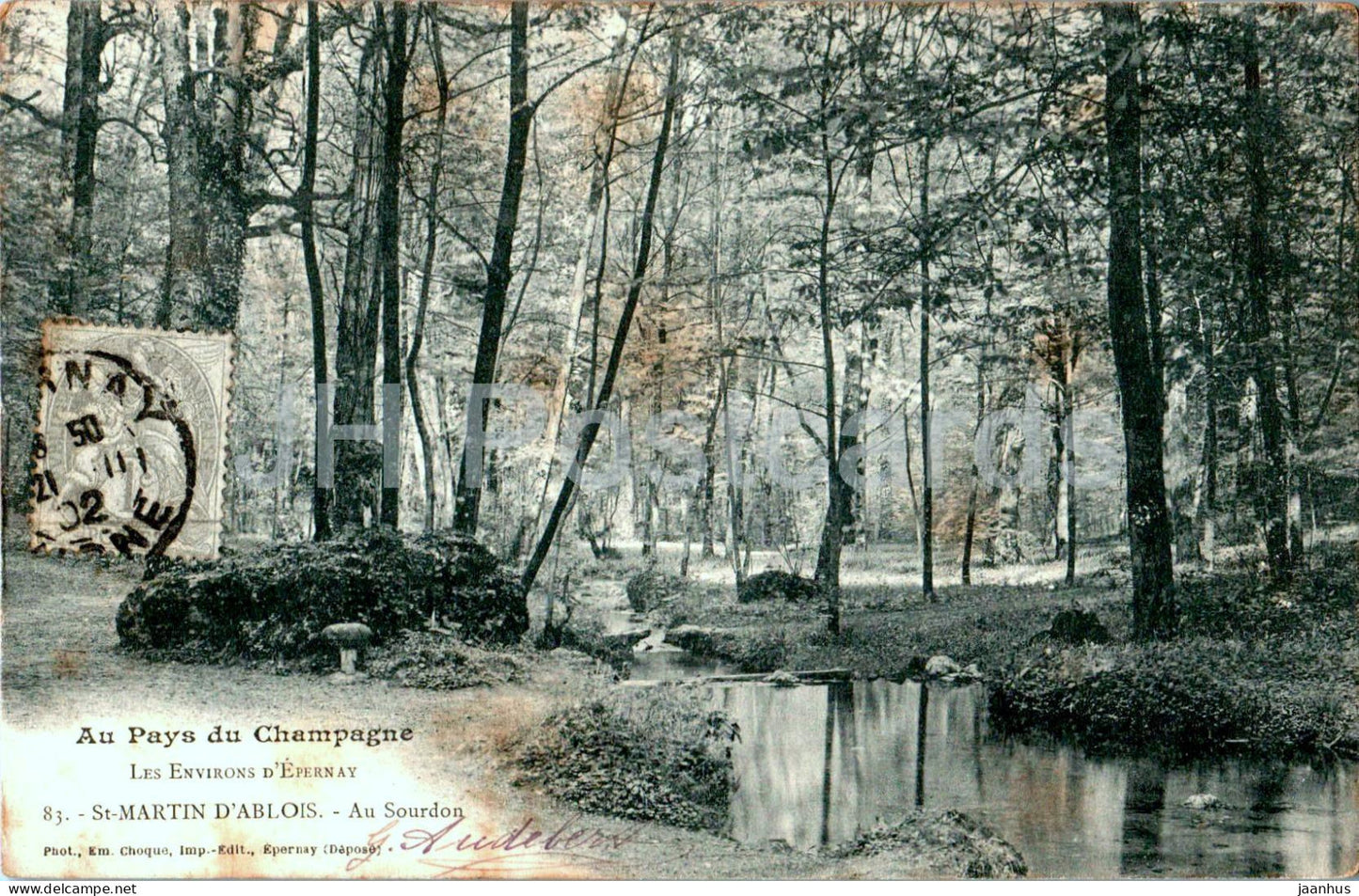St Martin D'Ablois - Au Sourdon - Les Environs d'Epernay - 83 - old postcard - 1902 - France - used - JH Postcards