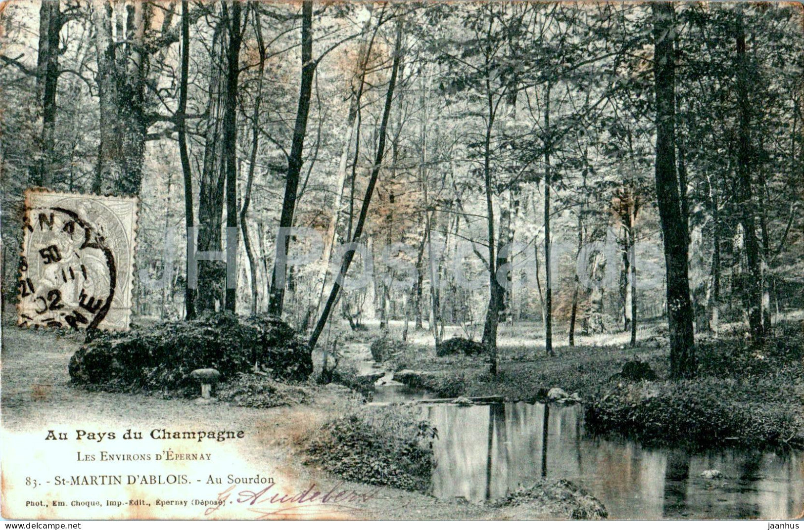 St Martin D'Ablois - Au Sourdon - Les Environs d'Epernay - 83 - old postcard - 1902 - France - used - JH Postcards