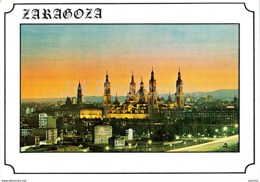 Zaragoza - Vista parcial nocturna - Partial night view - 246 - Spain - unused - JH Postcards