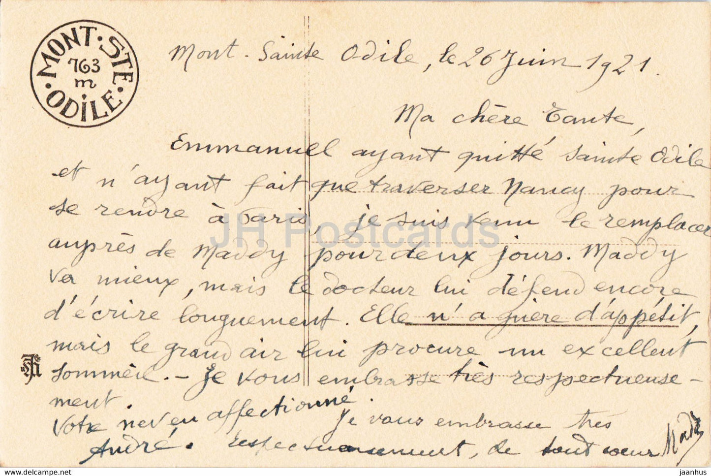 Mont Sainte Odile - L'Eglise du Couvent - Kirche - alte Postkarte - 1921 - Frankreich - gebraucht