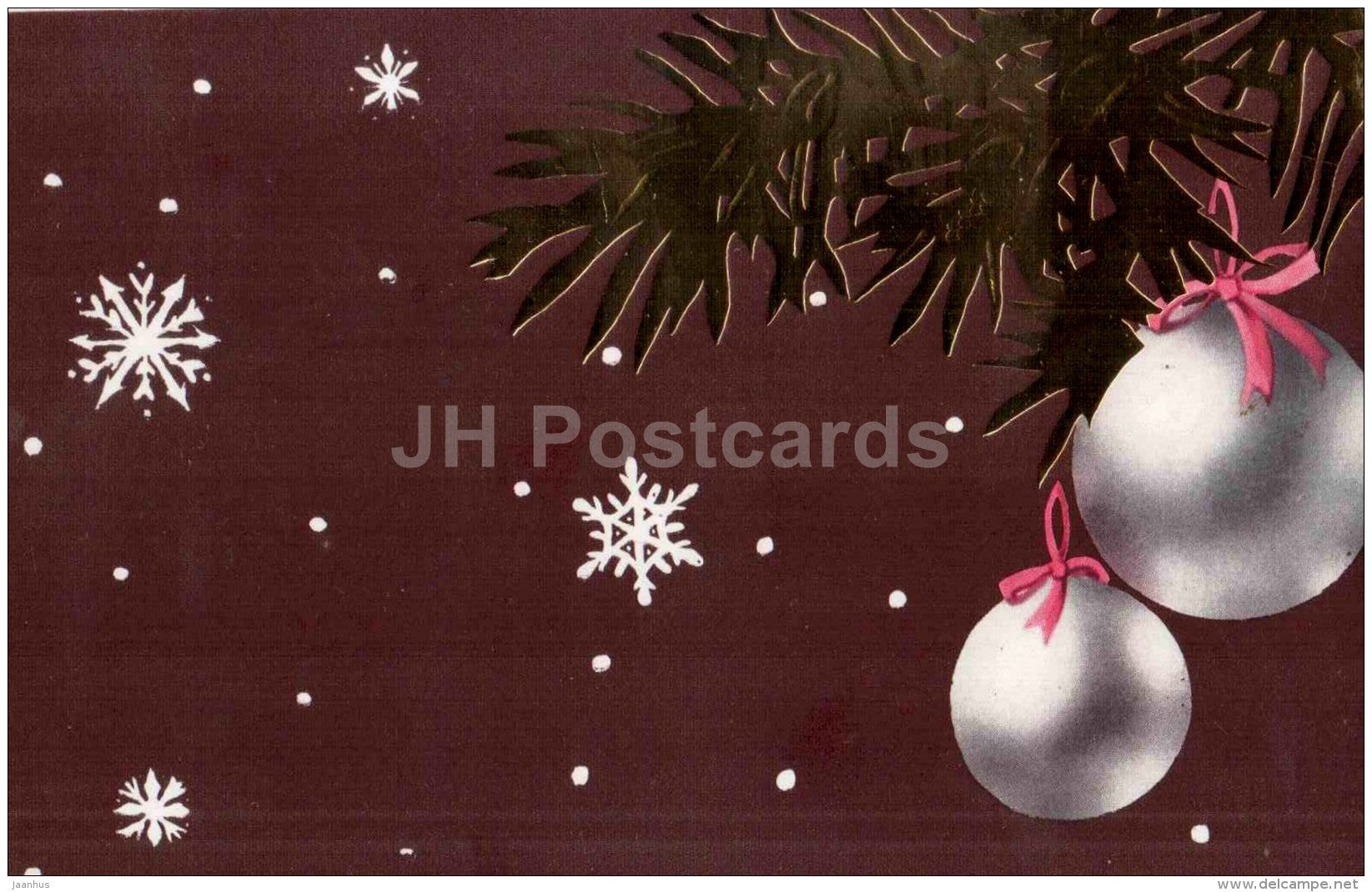 New Year greeting card by T. Kuznetsova - decorations - 1988 - Russia USSR - unused - JH Postcards