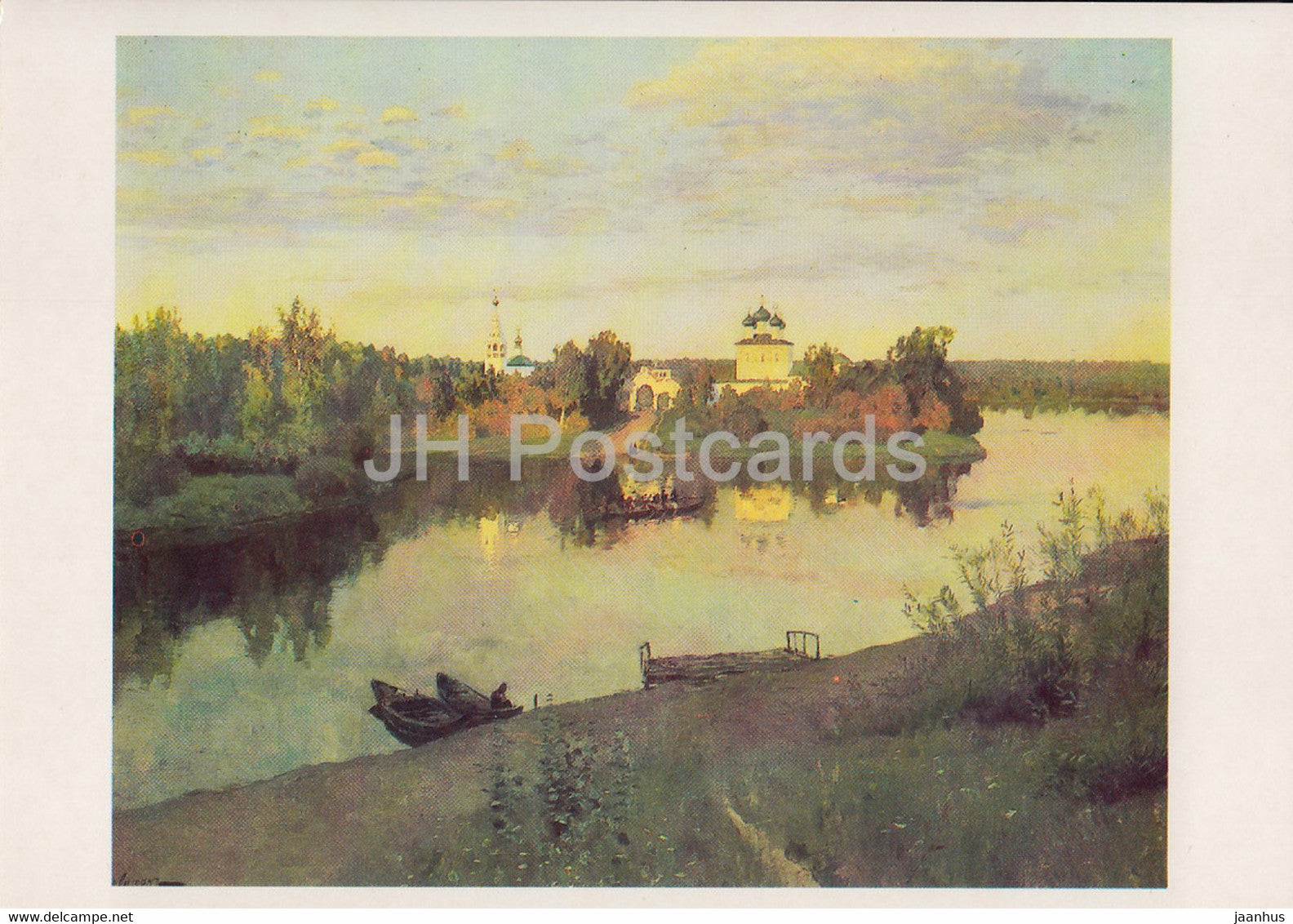 painting by I. Levitan - Evening Bell - 1 - Russian art - 1985 - Russia USSR - unused - JH Postcards