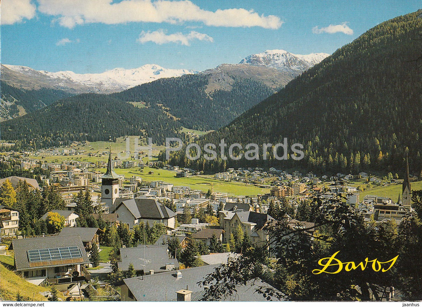 Davos 1560 m - Blick auf Pischahorn - Buhlenhorn - 673 - 1983 - Switzerland - used - JH Postcards