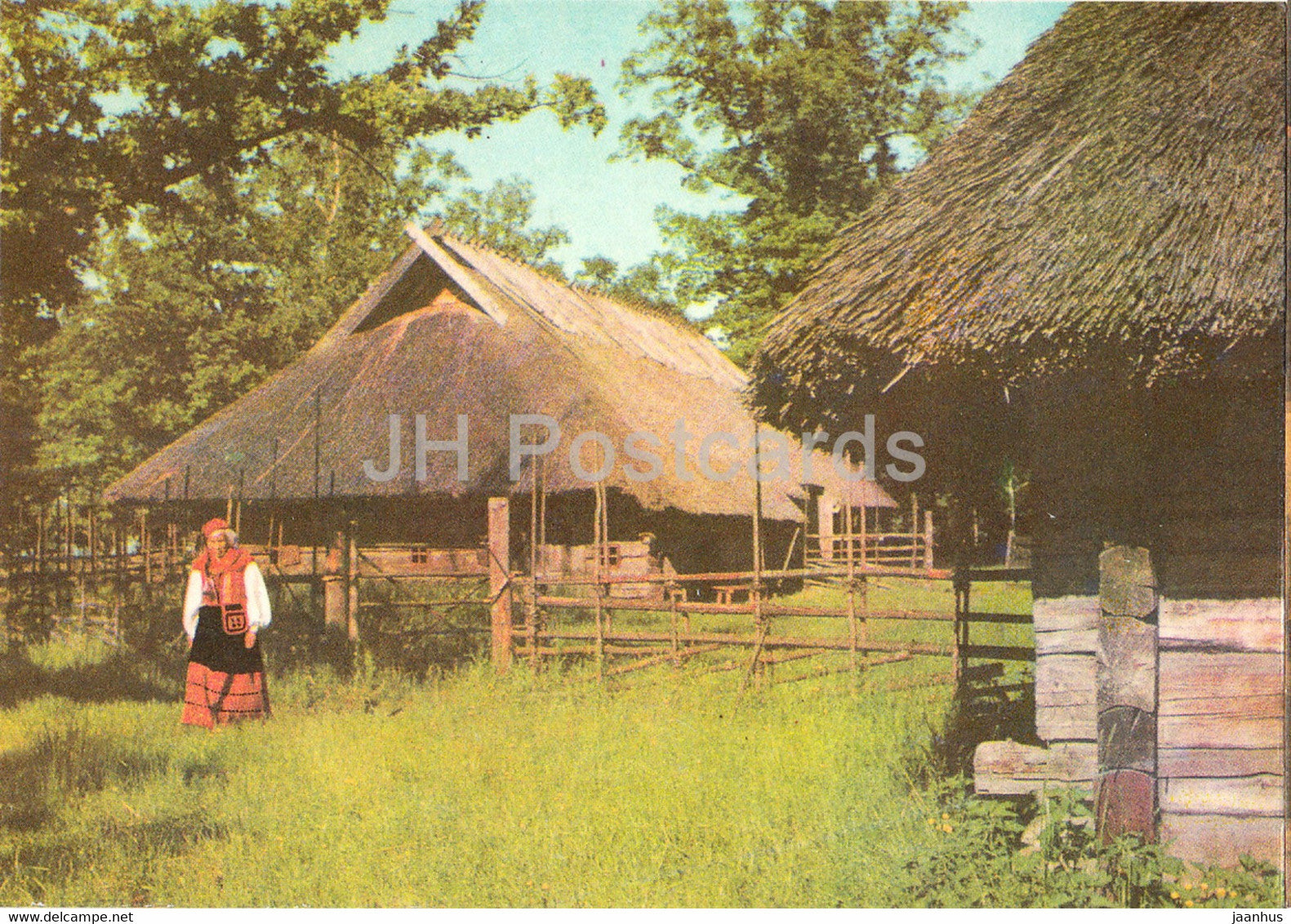 Estonian Open Air Museum - A West Estonian Farmyard - 1977 - Estonia USSR - unused - JH Postcards