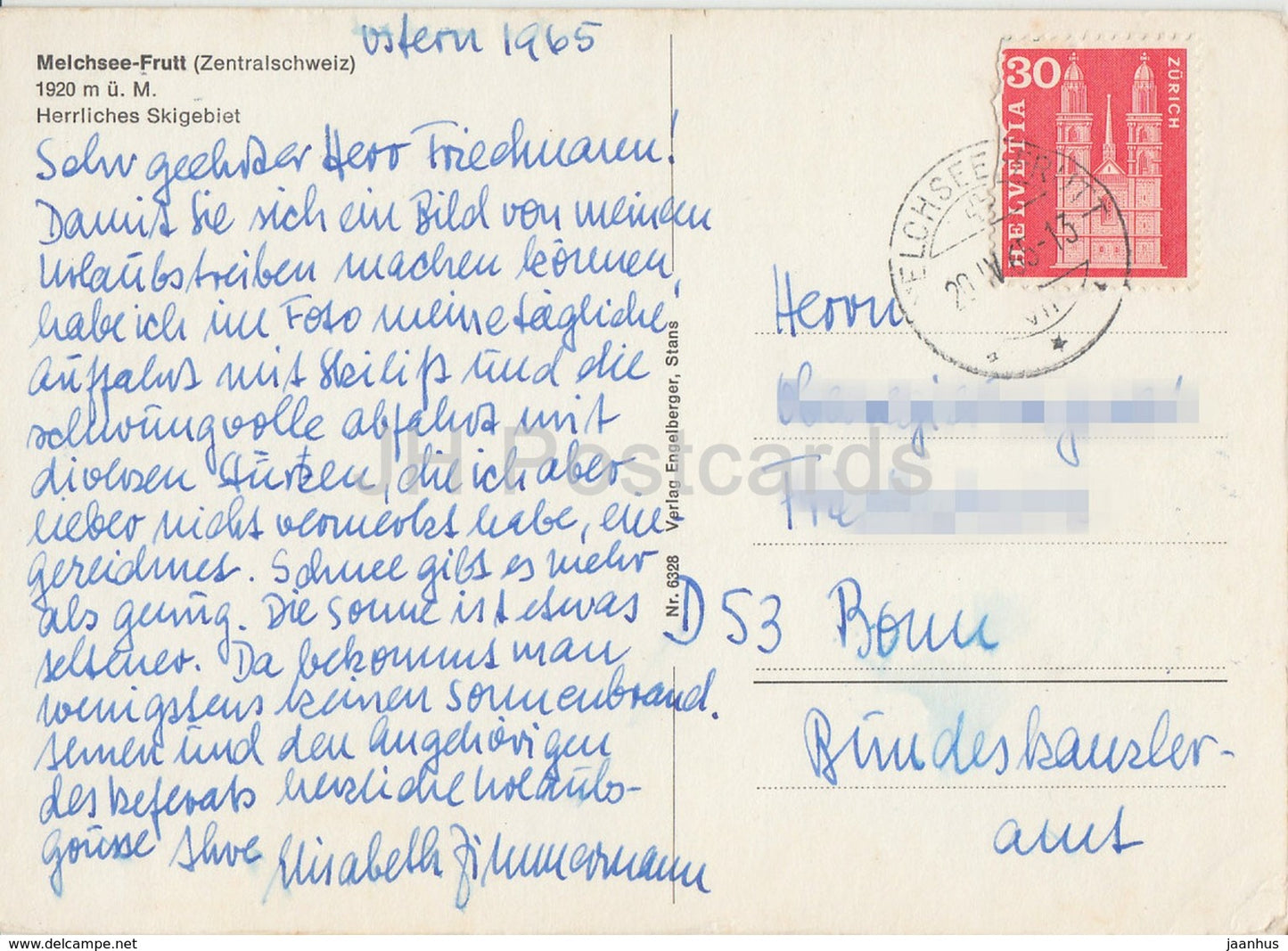 Melchsee Frutt 1920 m - Herrliches Skigebiet - station de ski - 1965 - Suisse - occasion