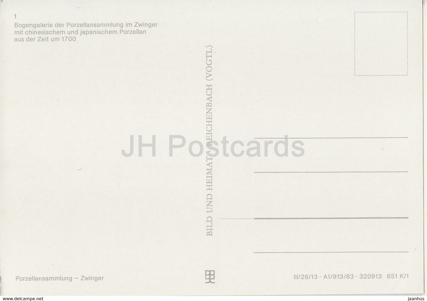 Bogengalerie der Porzelansammlung im Zwinger - porcelain - Porzelansammlung - Zwinger - DDR Germany - unused