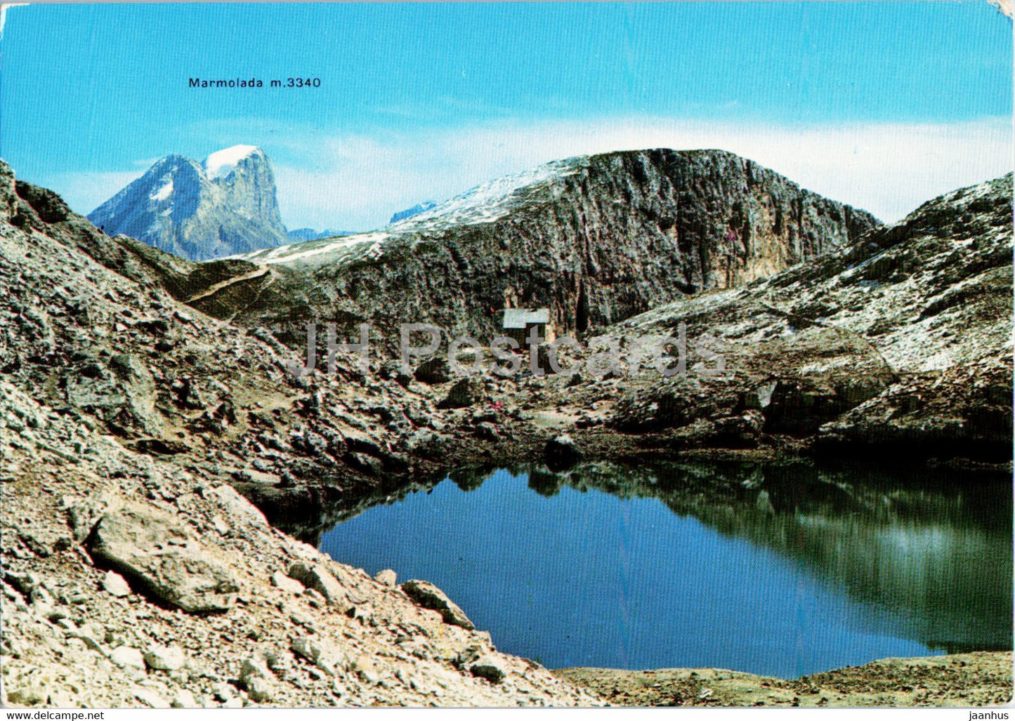 Lago e Rif Antermoia  2496 m - Antermojasee Hutte - Rosengartengruppe Dolomiti - Gruppo del Catinaccio - Italy - unused - JH Postcards