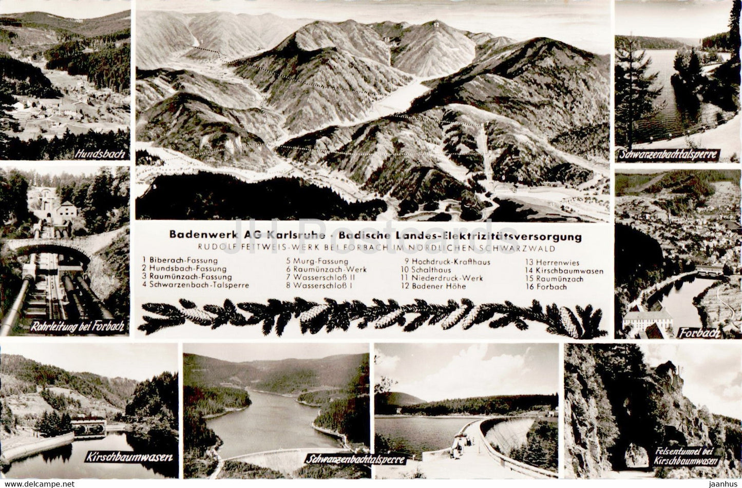 Badenwerk AG Karlsruhe - Badische Landes Elektrizitatsversorgung - old postcard - Germany - unused - JH Postcards