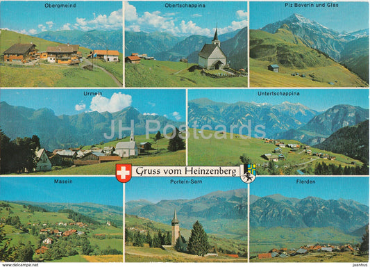 Gruss vom Heinzenberg - Obergmeind - Urmein - Masein - Fierden - Obertschappina - Switzerland - unused - JH Postcards