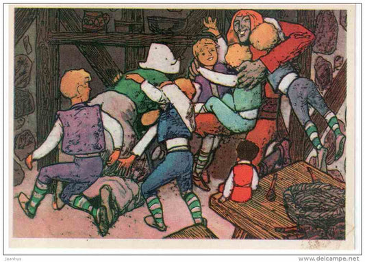 Tom Thumb - Family Reunion - Fairy Tale by Charles Perrault - 1976 - Russia USSR - unused - JH Postcards