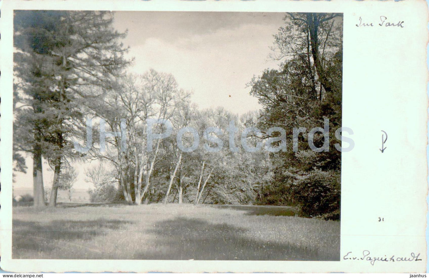 Im Park - Baden Baden - E v Pagenhardt - old postcard - Germany - unused - JH Postcards