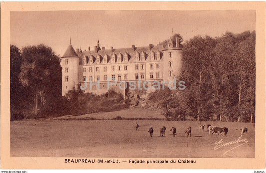 Beaupreau - Facade Principale du Chateau - castle - old postcard - France - unused - JH Postcards